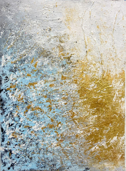Ocean Meets Gold (PRT-8156-121528) - Canvas Art Print - 18in X 24in