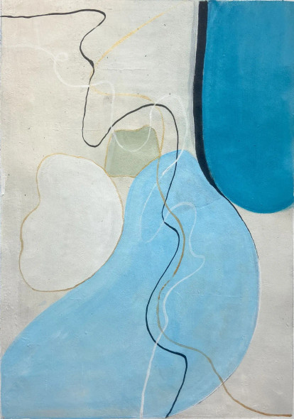 Azure Minimal Harmony (PRT-8156-121677) - Canvas Art Print - 17in X 24in