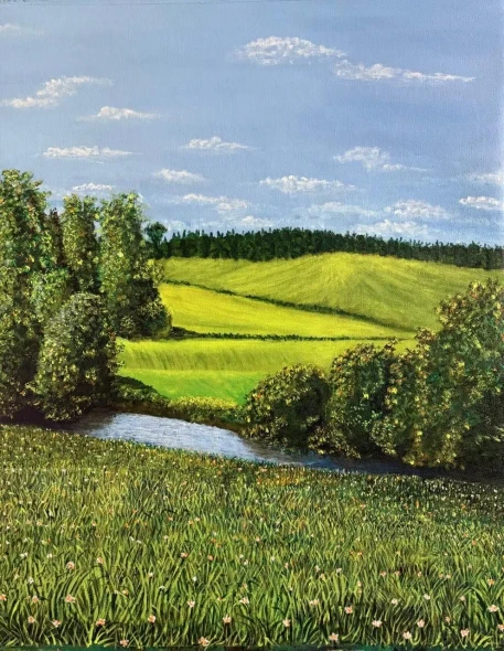 Whispering Meadows (ART-18425-122087) - Handpainted Art Painting - 20in X 24in