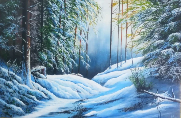 Winter  Definition (ART-5868-122161) - Handpainted Art Painting - 48in X 36in
