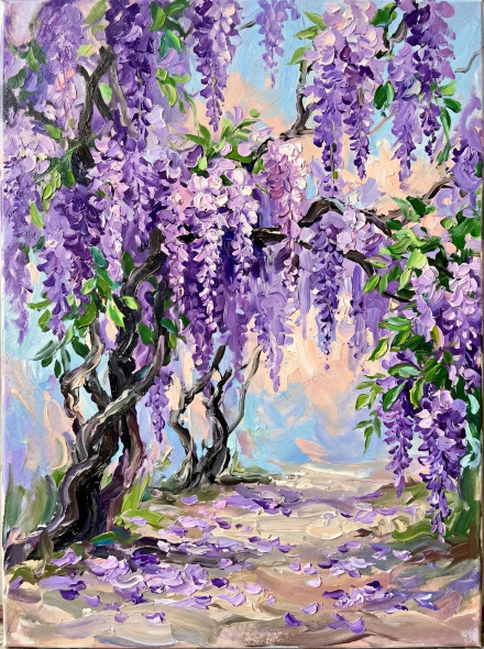 Beneath The Wisteria Canopy (20260428) (PRT-15697-122103) - Canvas Art Print - 45in X 60in