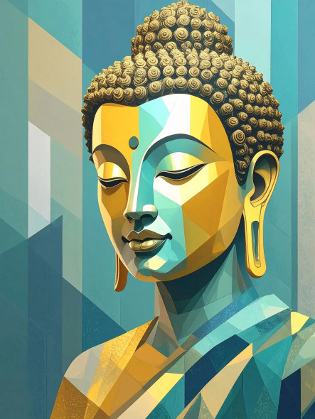 Serenity In Silence - Buddha (PRT-17594-121821) - Canvas Art Print - 22in X 30in