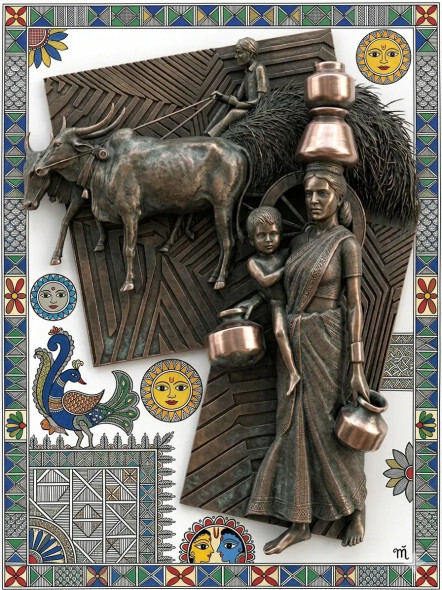 The Bronze Rhythm Of Heritage (PRT-18374-122109) - Canvas Art Print - 22in X 30in