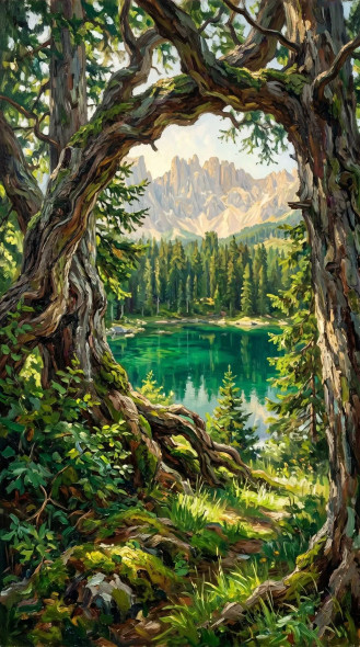 Whispering Pines (20260428) (PRT-15697-122099) - Canvas Art Print - 33in X 60in