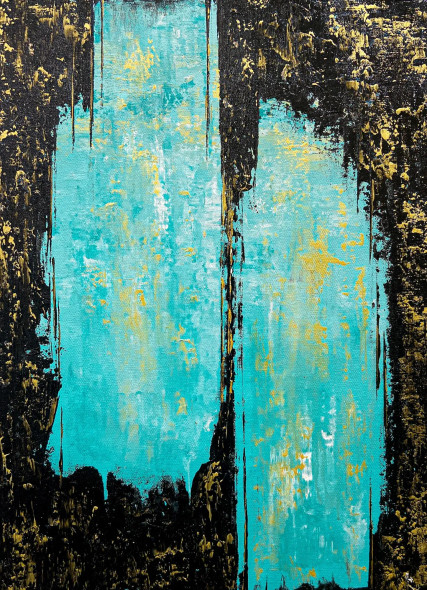 Celestial Aqua Texture (PRT-8156-121750) - Canvas Art Print - 17in X 24in