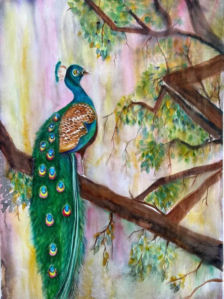 Wild Elegance (ART-8183-122188) - Handpainted Art Painting - 24in X 34in