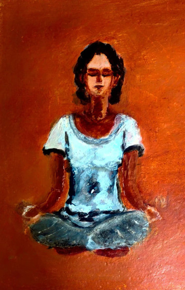 Yoga For All (ART-8941-121888) - Handpainted Art Painting - 12in X 16in