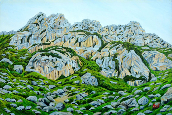 Grey Mountains (PRT-2948-122195) - Canvas Art Print - 24in X 16in