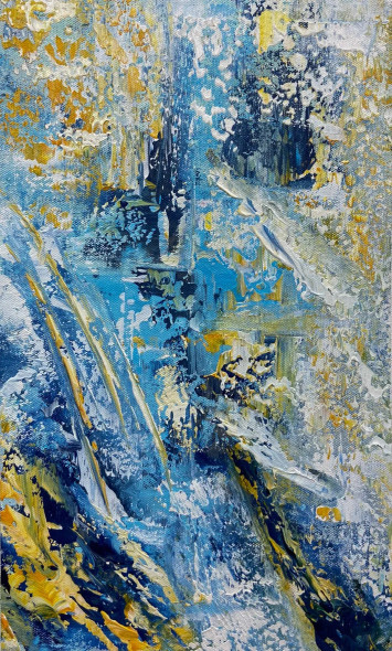 Icefall Energy (PRT-8156-122047) - Canvas Art Print - 11in X 18in