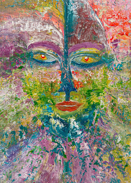 Divine Abstract Gaze (PRT-8156-121814) - Canvas Art Print - 17in X 24in
