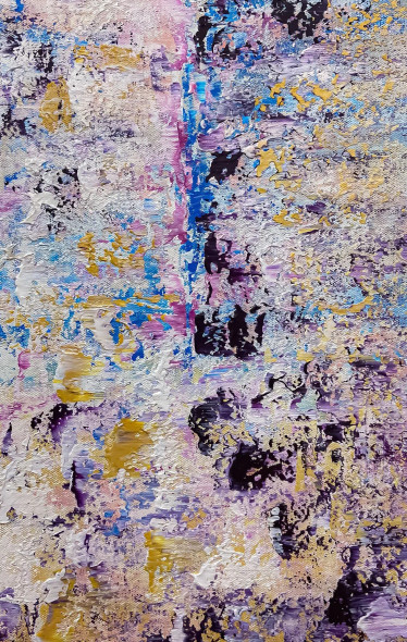 Lavender Luxe Mosaic (ART-8156-122007) - Handpainted Art Painting - 10in X 15in