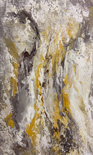 Golden Earth Texture Abstract Painting (ART-8156-121966) - Handpainted Art Painting - 9in X 15in