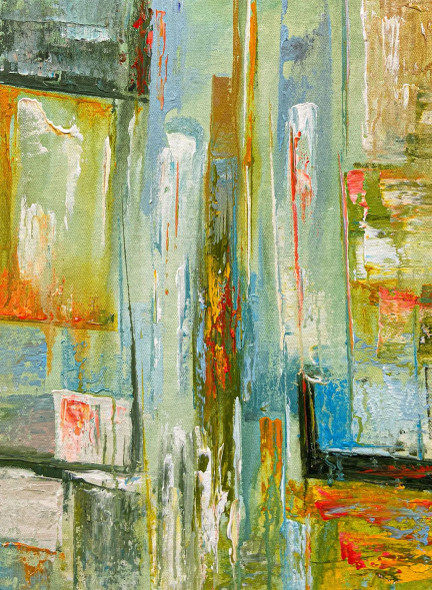 Urban Earth Layers Abstract Painting (ART-8156-121891) - Handpainted Art Painting - 15in X 21in