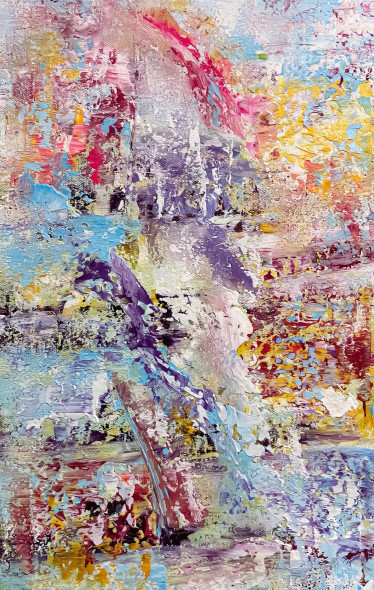 Pastel Dreamscape Symphony (ART-8156-122001) - Handpainted Art Painting - 10in X 15in