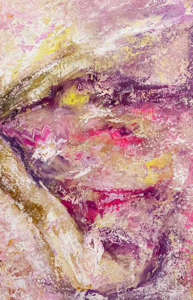 Blush Dreamscape Flow (ART-8156-121997) - Handpainted Art Painting - 10in X 15in