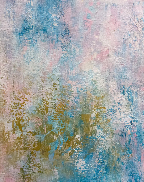 Misty Pastel Serenity (ART-8156-121999) - Handpainted Art Painting - 12in X 15in
