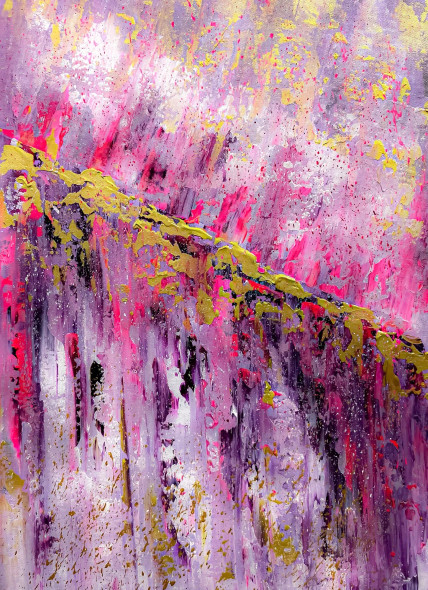 Golden Earth Layers Abstract Painting (ART-8156-121904) - Handpainted Art Painting - 15in X 21in