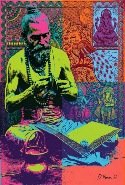 Neon Dharma (PRT-18374-122237) - Canvas Art Print - 24in X 36in