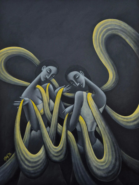 Flowing Dreams 2 (ART-8444-122230) - Handpainted Art Painting - 30in X 40in