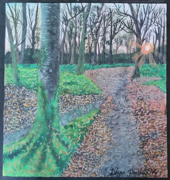 November’s Carpet (ART-18489-122257) - Handpainted Art Painting - 13in X 14in