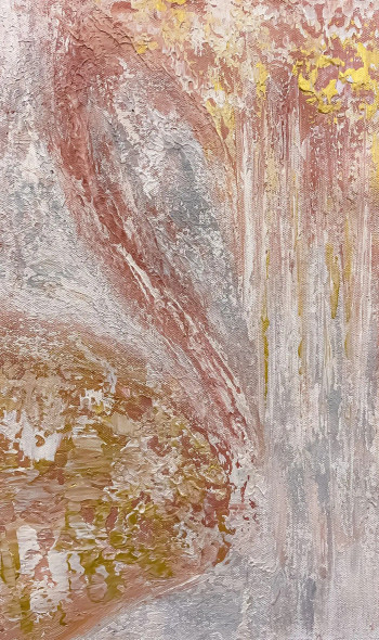 Textured Blush Rain (PRT-8156-122293) - Canvas Art Print - 11in X 18in