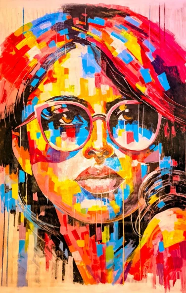 Echoes In Color: Fragments Of Inner Light (ART-15697-122302) - Handpainted Art Painting - 44in X 64in