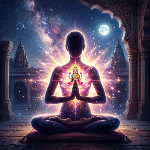 Lalitha Tripura Sundari - The Goddess Within | Inner Bliss Realized (PRT-8740-122387) - Canvas Art Print - 12in X 12in