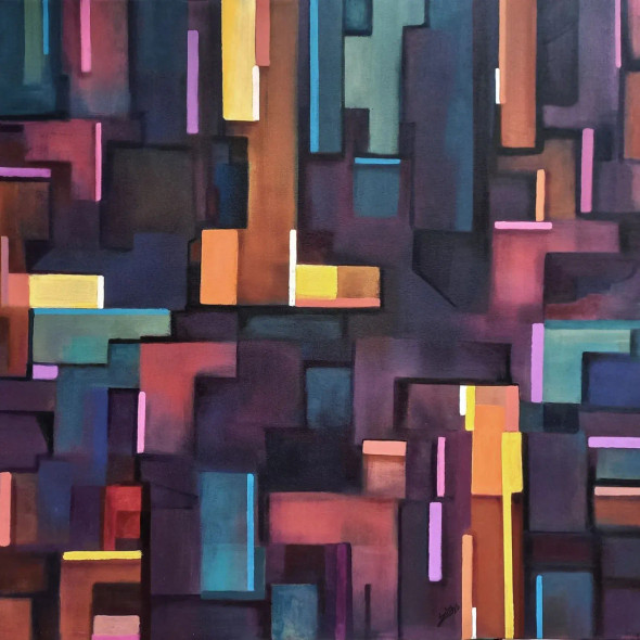 Abstract Art (ART-464-122419) - Handpainted Art Painting - 36in X 36in