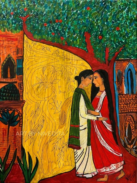 ROOTS OF CELEBRATION: Belonging, Tradition, And Shared Joy (ART-18509-122310) - Handpainted Art Painting - 10in X 13in