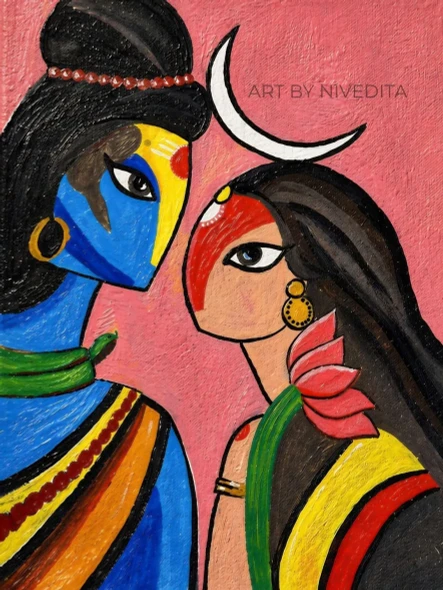 ETERNAL BOND: Harmony Beyond The Self (ART-18509-122309) - Handpainted Art Painting - 10in X 13in