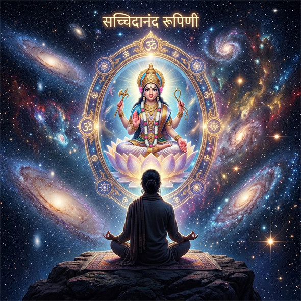 Bhuvaneshwari Ma - The Mirror Universe | You Are The Infinite Space (PRT-8740-122462) - Canvas Art Print - 12in X 12in