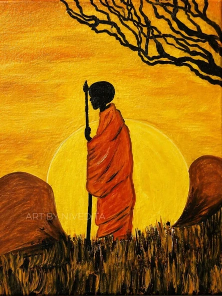 PATH OF SOLITUDE: The Healing Power Of Reflection (ART-18509-122317) - Handpainted Art Painting - 10in X 13in