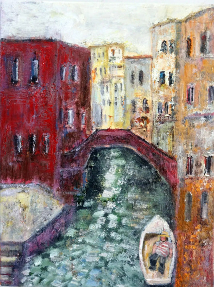 A Passage Through Venice Oil Painting (ART-18519-122448) - Handpainted Art Painting - 12in X 16in