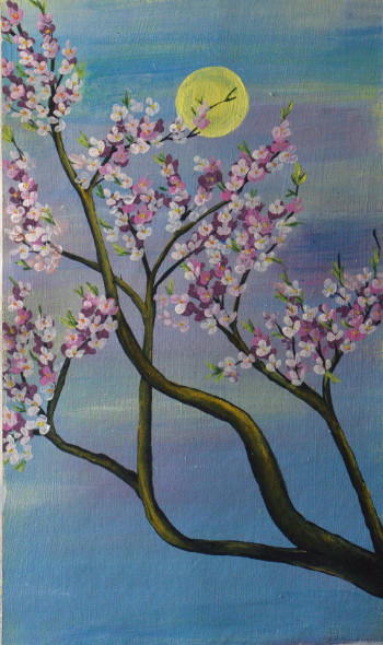 "Under A Pastel Sky" (ART-18526-122443) - Handpainted Art Painting - 12in X 21in