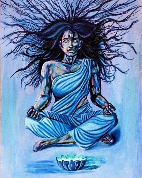 Jagrati (Awakening) (ART-18554-122535) - Handpainted Art Painting - 18in X 24in