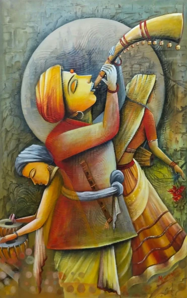 Echoes Of Joy (ART-18391-122605) - Handpainted Art Painting - 24in X 36in