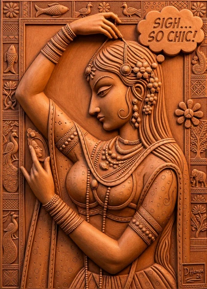 Echoes Of Elegance In Terracotta (PRT-18374-122534) - Canvas Art Print - 26in X 36in