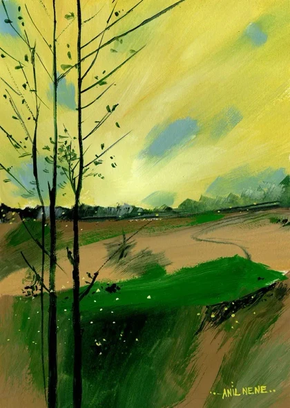 Landscape New (ART-924-122653) - Handpainted Art Painting - 9in X 13in