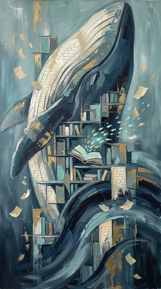 Echoes From The Deep Ocean - Series: Beasts Of The Inner Cosmos - 07 (PRT-15697-122731) - Canvas Art Print - 33in X 60in