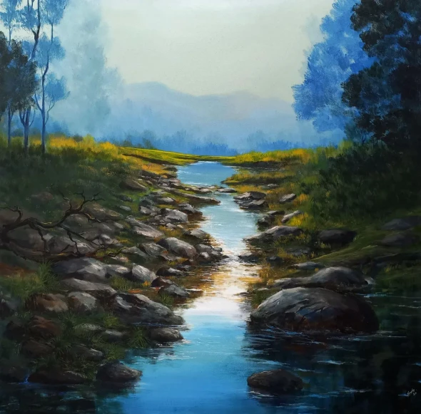 Golden Yellow (ART-464-122780) - Handpainted Art Painting - 36in X 36in