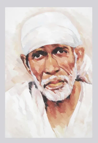 SAI BABA II (ART-18572-122671) - Handpainted Art Painting - 24in X 30in