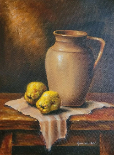 Stillness & Time (ART-8983-122900) - Handpainted Art Painting - 12in X 16in