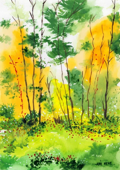 Summer Arrived (ART-924-122891) - Handpainted Art Painting - 9in X 13in