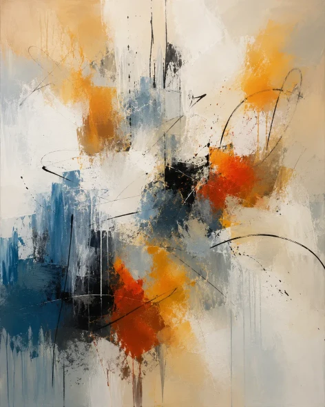 Abstract Painting (ART-3319-122868) - Handpainted Art Painting - 30in X 36in