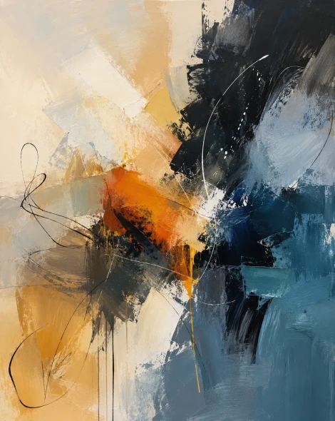 Abstract Painting (ART-3319-122865) - Handpainted Art Painting - 30in X 36in