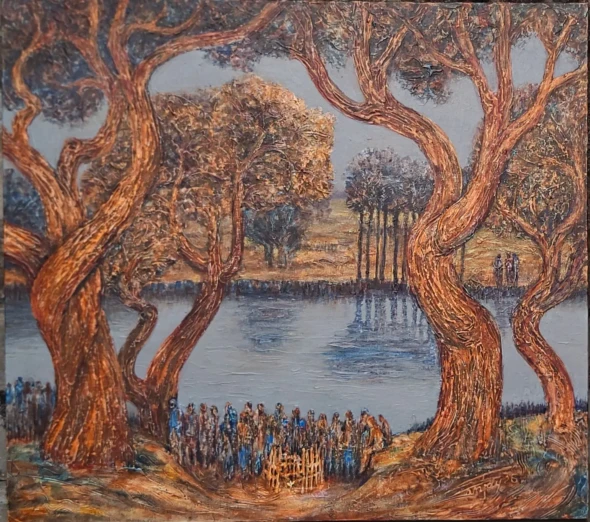 GREAT ARRIVAL (ART-8163-122853) - Handpainted Art Painting - 40in X 36in