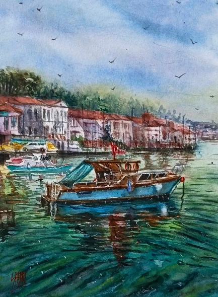 Seascape Series (ART-7460-122892) - Handpainted Art Painting - 12in X 16in