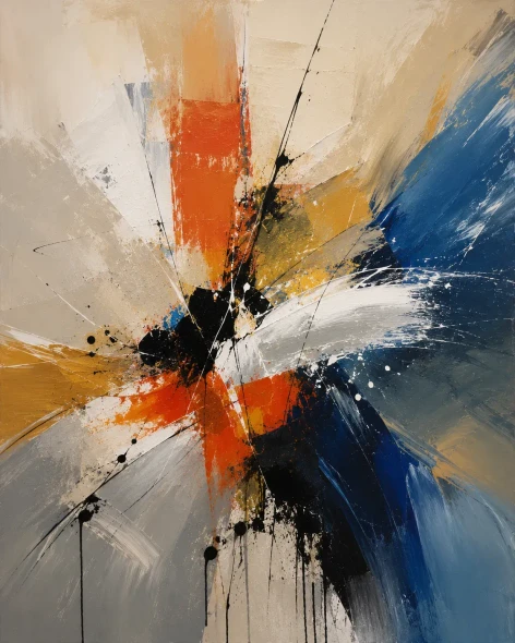 Abstract Painting (ART-3319-122869) - Handpainted Art Painting - 30in X 36in