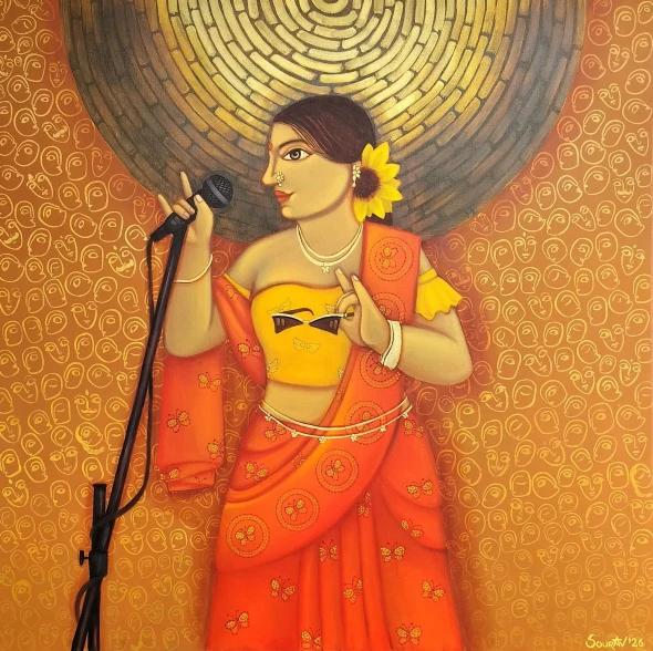 Tune Of Freedom (ART-15181-122816) - Handpainted Art Painting - 48in X 48in