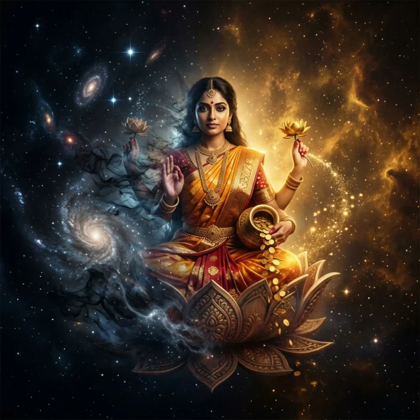 Kamala Ma - Emerging From The Cosmic Ocean | Fruit Of Inner Churning | Abundance Digital Art Print (PRT-8740-122837) - Canvas Art Print - 12in X 12in